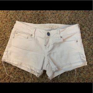 American Eagle white denim shorts
